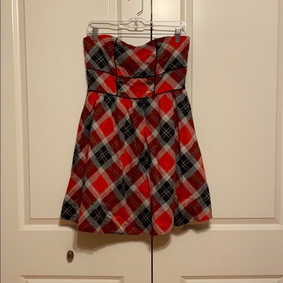 red and black checkered dress